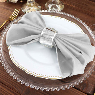 Versatile and Elegant Silver Seamless Cloth Dinner Napkins