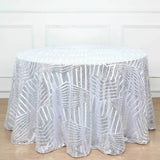 120inch Silver Geometric Glitz Art Deco Sequin Round Tablecloth