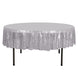 90 inch Silver Premium Sequin Round Tablecloth