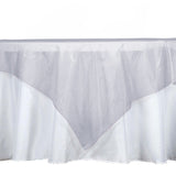 60'' | Silver Square Sheer Organza Table Overlays
