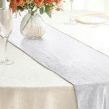 12"x108" Silver Shimmer Sequin Dots Polyester Table Runner, Wrinkle Free Sparkle Glitter Table Runner