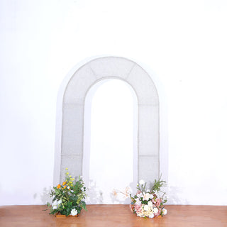 Elevate Your Event with the Silver Spandex Wedding Arch Cover