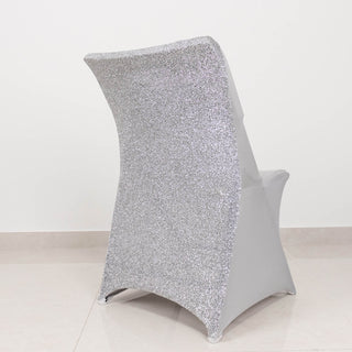 Upgrade Your Event Decor with the Silver Spandex Stretch Folding Chair Cover