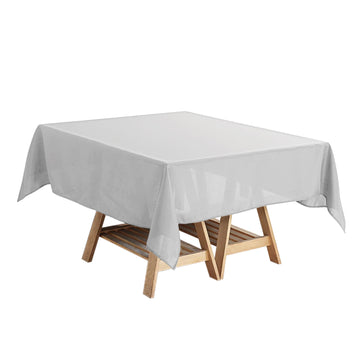 54"x54" Silver Square Seamless Polyester Tablecloth