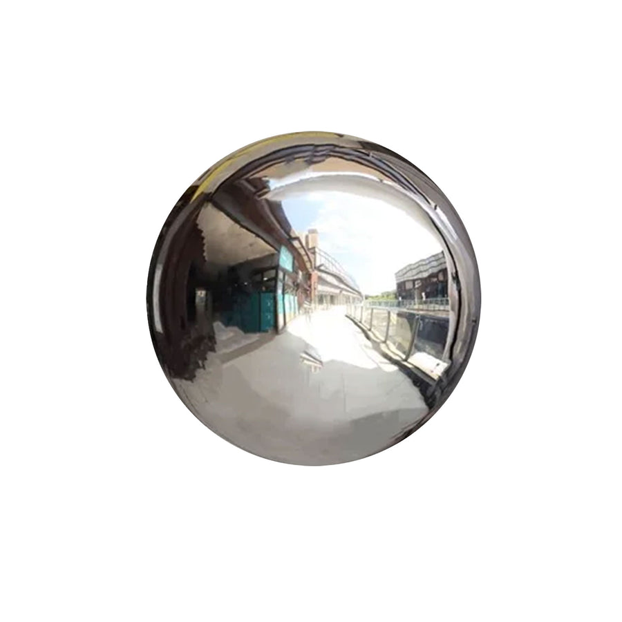 16" Silver Stainless Steel Shiny Mirror Gazing Ball, Hollow Garden Globe Sphere#whtbkgd