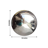 16" Silver Stainless Steel Shiny Mirror Gazing Ball, Hollow Garden Globe Sphere