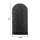 7ft Sparkly Black Big Payette Sequin Fitted Wedding Arch Cover for Round Top Chiara Backdrop