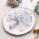 Sparkly Silver Leaf Vine Embroidered Sequin Tulle Cloth Dinner Napkins