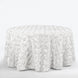 120inch White Grandiose 3D Rosette Satin Round Tablecloth