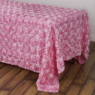 Create a Dreamlike Ambiance with Pink Rosette Tablecloth