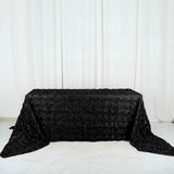 Wonderland Rosette 90x156" - Black Tablecloth