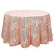 120inch Blush Rose Gold Glitz Sequin Geometric Tulle Round Tablecloth