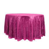 120" Fuchsia Premium Sequin Round Tablecloth