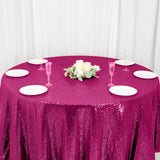 120" Fuchsia Premium Sequin Round Tablecloth