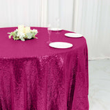 120" Fuchsia Premium Sequin Round Tablecloth