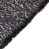 132inch Black Premium Sequin Round Tablecloth, Sparkly Tablecloth