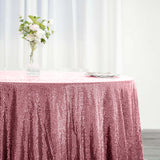 132inch Pink Premium Sequin Round Tablecloth, Sparkly Tablecloth