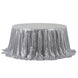 132inch Silver Premium Sequin Round Tablecloth, Sparkly Tablecloth#whtbkgd