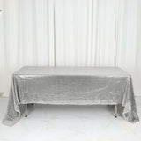 60"x126" Silver Premium Sequin Rectangle Tablecloth