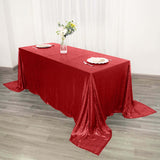 90 inch x 132 inch Red Premium Sequin Rectangle Tablecloth