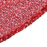 90 inch x 132 inch Red Premium Sequin Rectangle Tablecloth