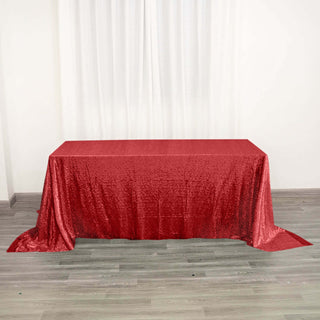 Add a Touch of Elegance with the Red Premium Sequin Tablecloth