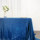 90 inch x 132 inch Royal Blue Premium Sequin Rectangle Tablecloth