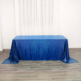 90 inch x 132 inch Royal Blue Premium Sequin Rectangle Tablecloth