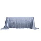 90inch x 132inch Dusty Blue Premium Sequin Rectangle Tablecloth