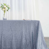 90inch x 132inch Dusty Blue Premium Sequin Rectangle Tablecloth