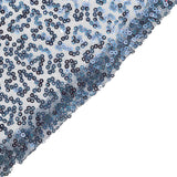 90inch x 132inch Dusty Blue Premium Sequin Rectangle Tablecloth