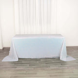 90Inchx132Inch Iridescent Blue Premium Sequin Rectangle Tablecloth