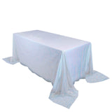 90Inchx132Inch Iridescent Blue Premium Sequin Rectangle Tablecloth