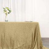 90 inch x 132 inch Champagne Premium Sequin Rectangle Tablecloth