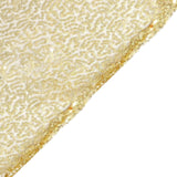 90 inch x 132 inch Champagne Premium Sequin Rectangle Tablecloth