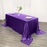 90 inch x 132 inch Purple Premium Sequin Rectangle Tablecloth