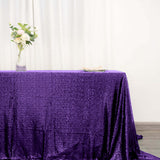 90 inch x 132 inch Purple Premium Sequin Rectangle Tablecloth