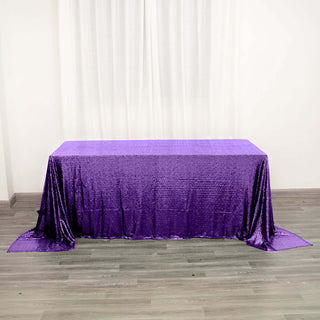 Elevate Your Event with the Purple Sequin Tablecloth