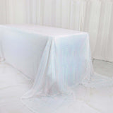 90Inchx156Inch Iridescent Blue Premium Sequin Rectangle Tablecloth