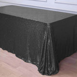 90x156" Black Premium Sequin Rectangle Tablecloth