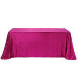 90"x156" Fuchsia Premium Sequin Rectangle Tablecloth