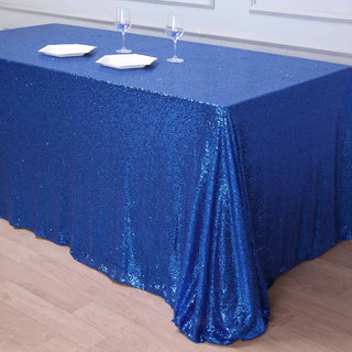 Create Unforgettable Memories with the Royal Blue Sequin Rectangle Tablecloth