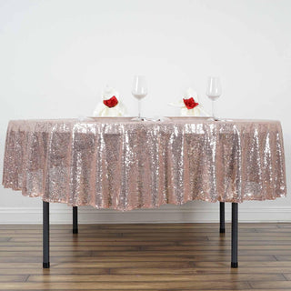Rose Gold Sequin Tablecloth for Elegant Event Decor