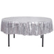 90 inch Silver Premium Sequin Round Tablecloth