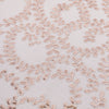 120inch Blush Rose Gold Sequin Leaf Embroidered Seamless Tulle Round Tablecloth Overlay