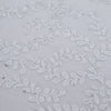 90x156inch Silver Sequin Leaf Embroidered Rectangular Tablecloth, Seamless Table Overlay