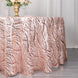 120inch Blush Rose Gold Wave Mesh Round Tablecloth With Embroidered Sequins
