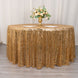 120inch Gold Wave Mesh Round Tablecloth With Embroidered Sequins