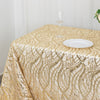 90x156inch Champagne Wave Mesh Rectangular Tablecloth With Embroidered Sequins