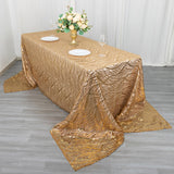 Experience the Splendor of the Gold Wave Mesh Rectangular Tablecloth
